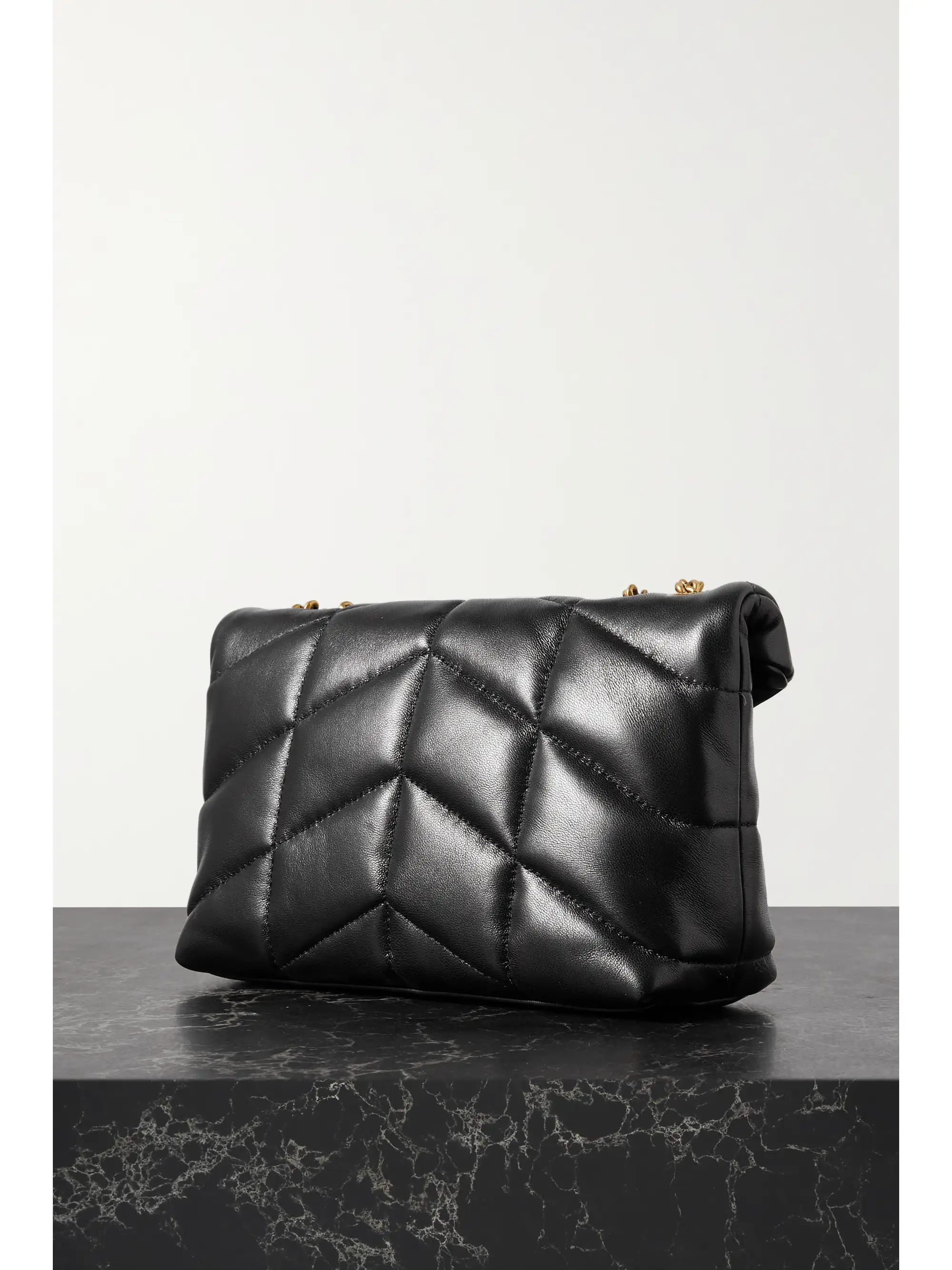 Sac porté épaule en cuir à surpiqûres Puffer Toy - noir - Taille unique thumbnail 3