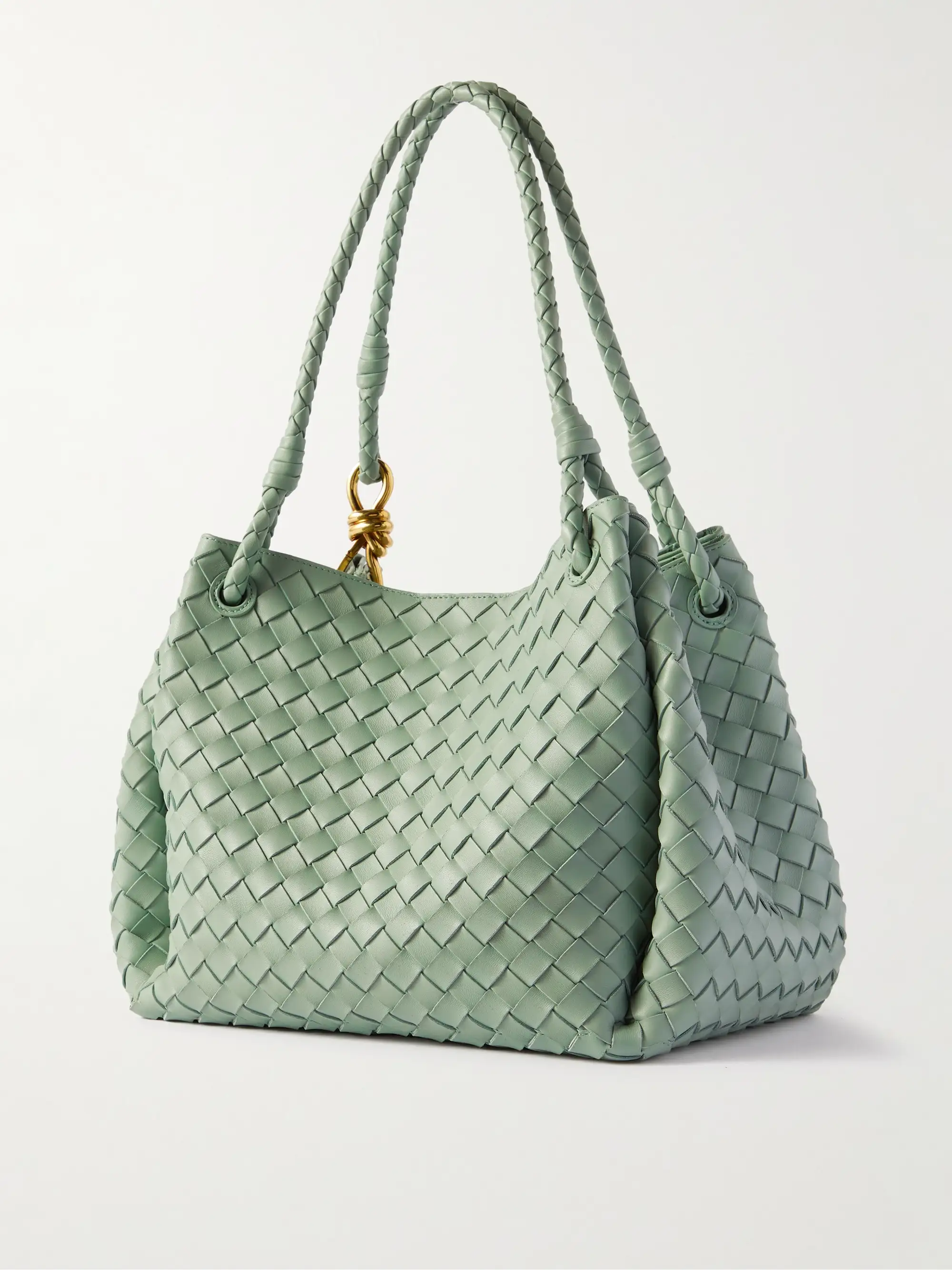 Parachute large intrecciato leather shoulder bag - green - One Size thumbnail 3