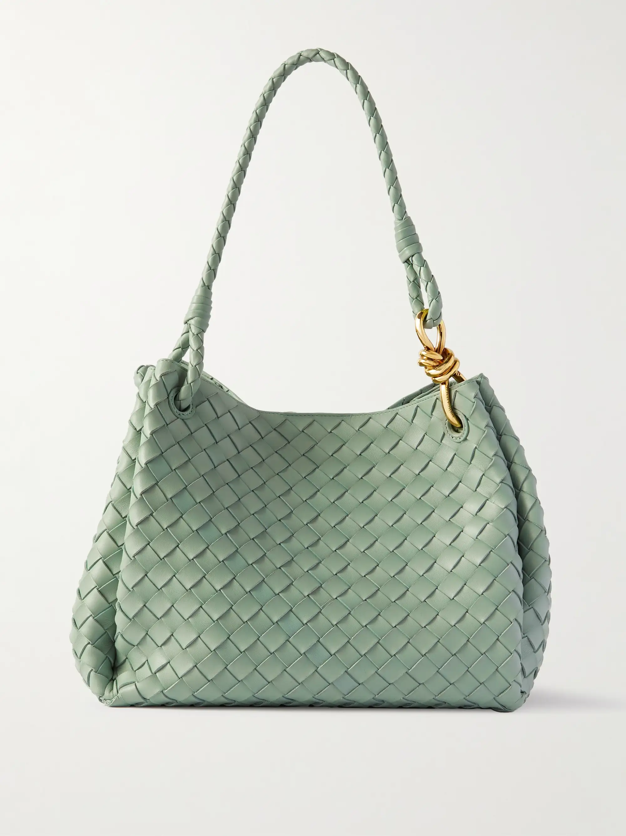 Parachute large intrecciato leather shoulder bag - green - One Size - Image 1