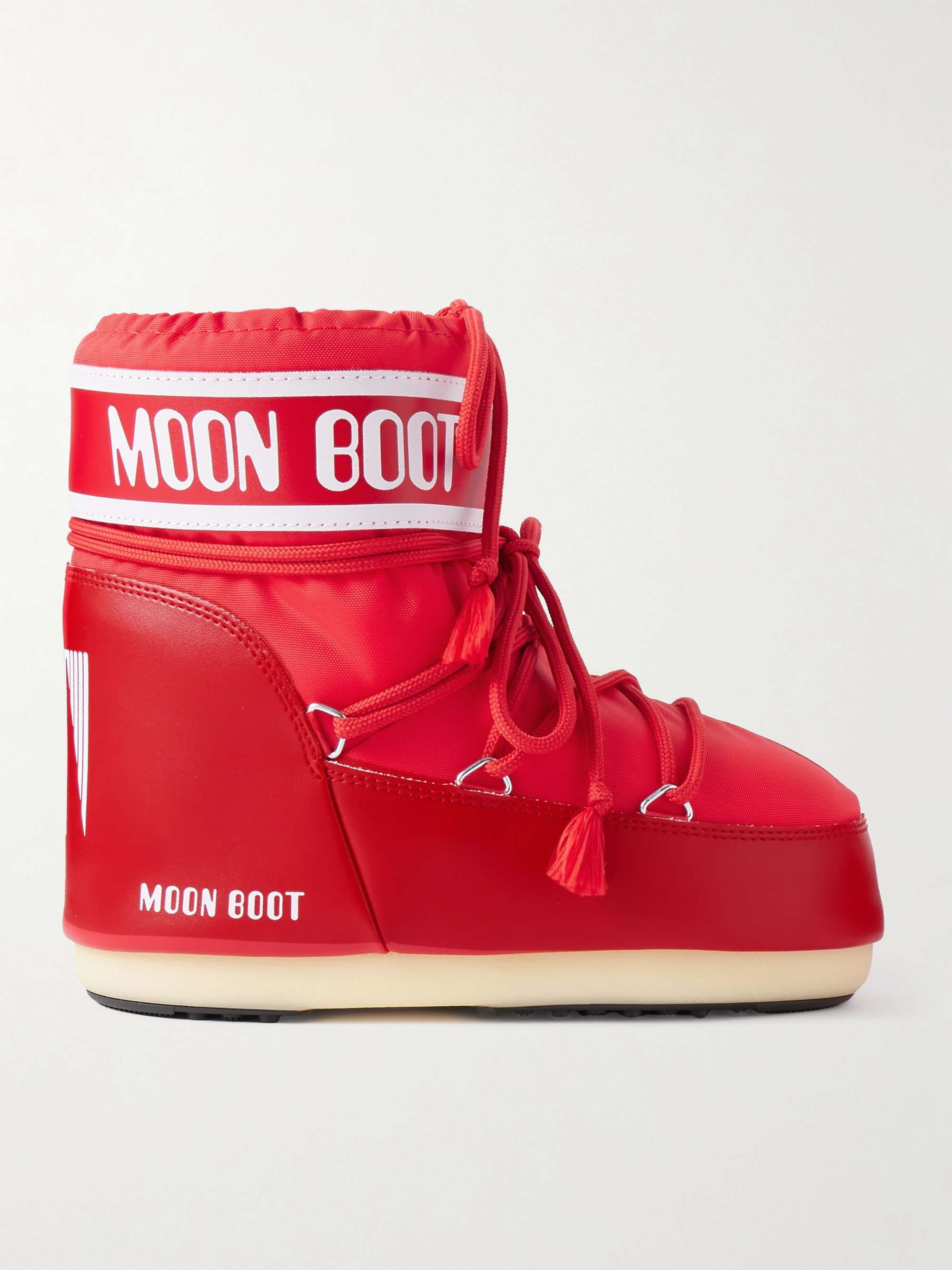 Icon Low shell and faux leather snow boots - red - 33/35