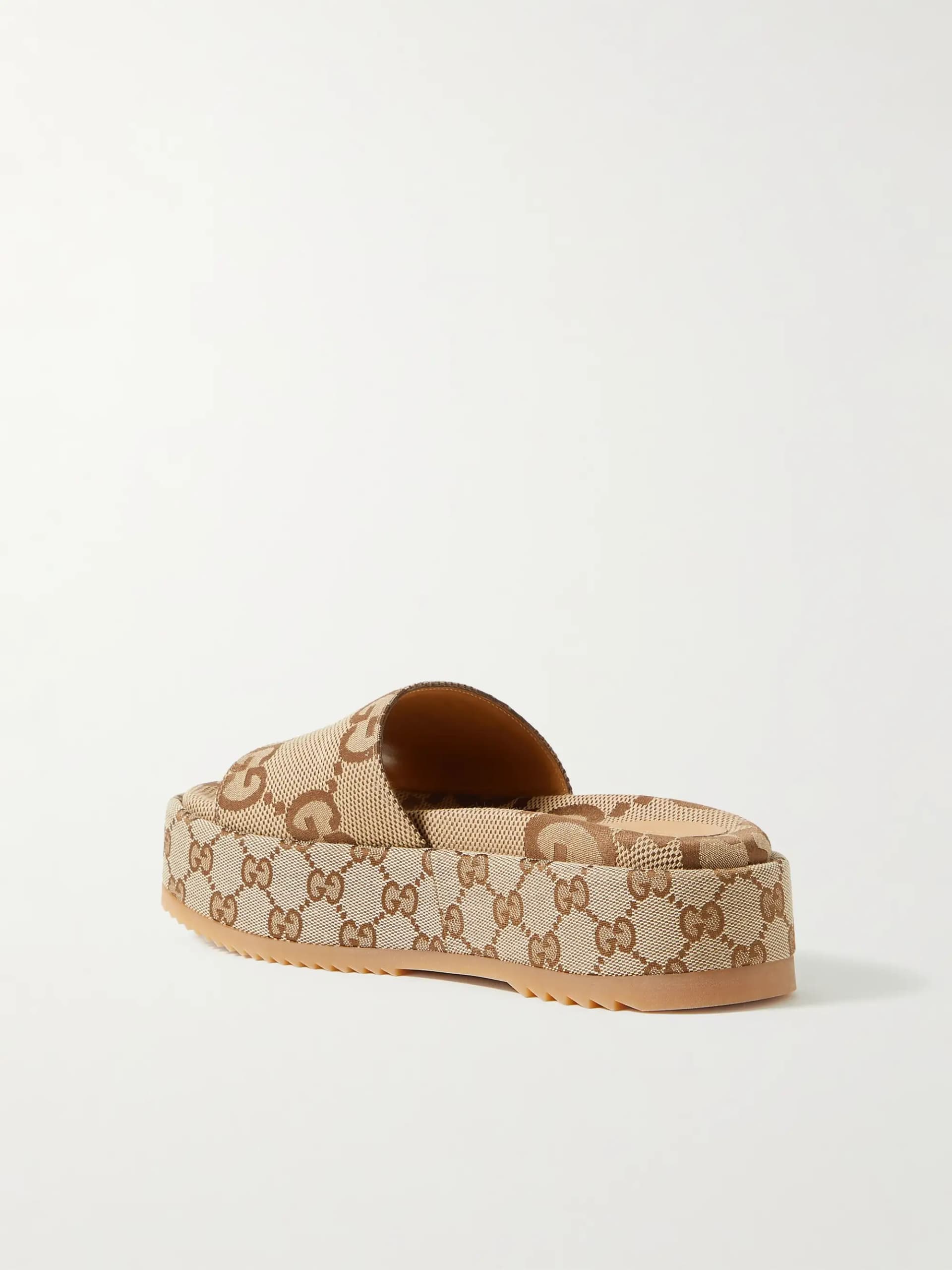 Angelina logo-jacquard coated-canvas platform slides - beige - IT33 thumbnail 3