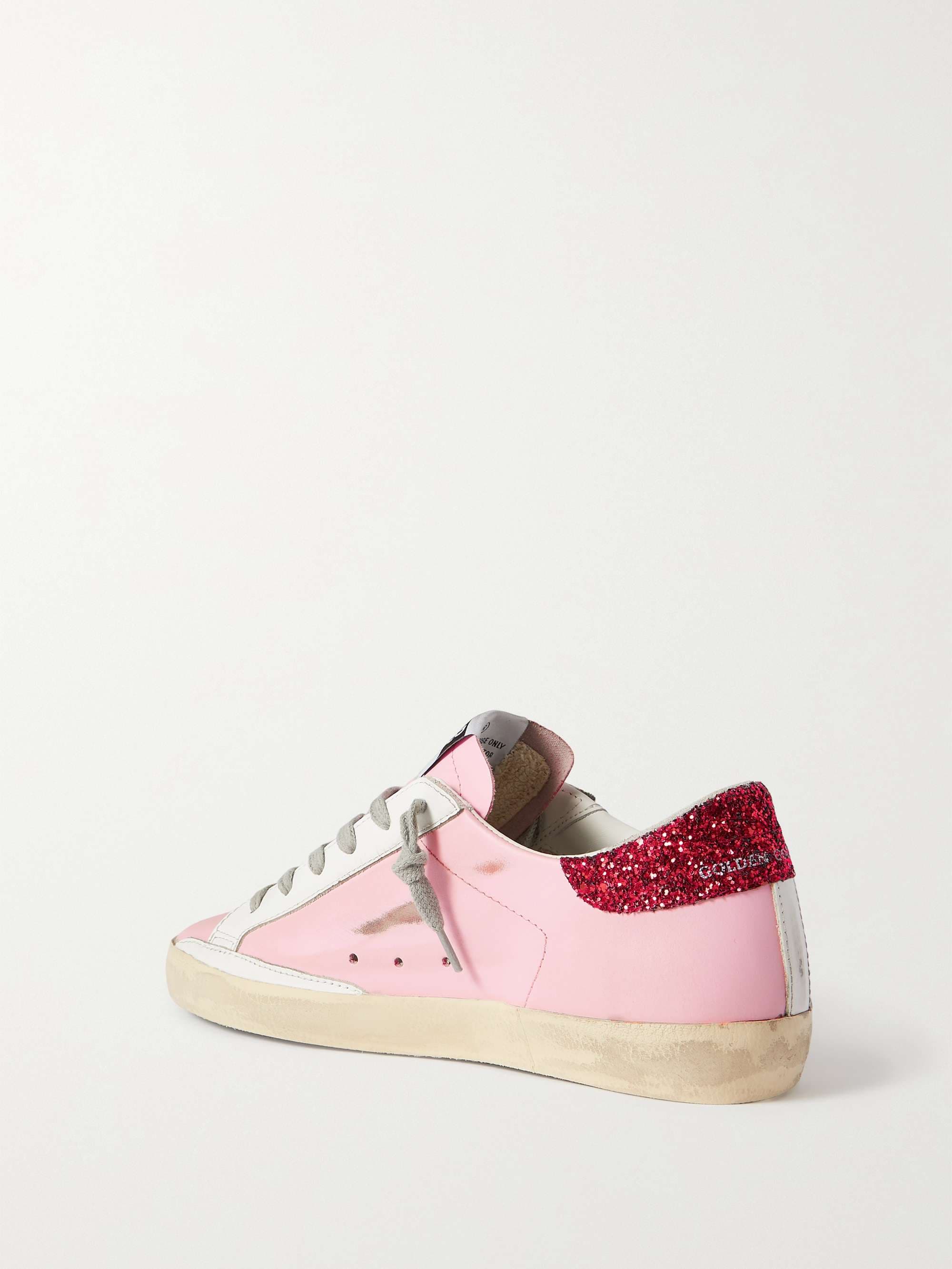 Superstar glittered distressed leather sneakers - pink - IT35 thumbnail 3
