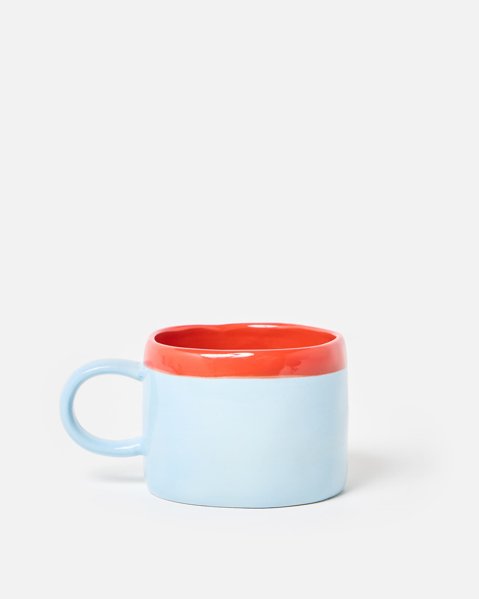 Cubo Red Rim Blue Ceramic Mug - Image 1