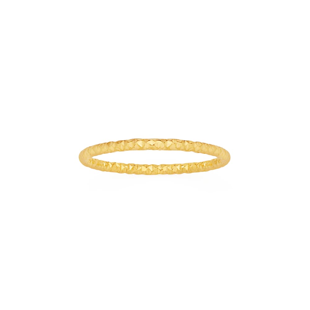 9ct Gold Prism Cut Stacker Ring - Image 1
