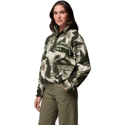 Helvetia II Cropped Half-Snap Fleece Pullover - Women's - Stone Green/Frost Day - S thumbnail 4