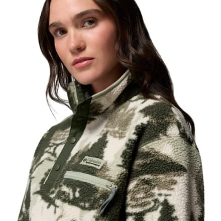 Helvetia II Cropped Half-Snap Fleece Pullover - Women's - Stone Green/Frost Day - S thumbnail 5