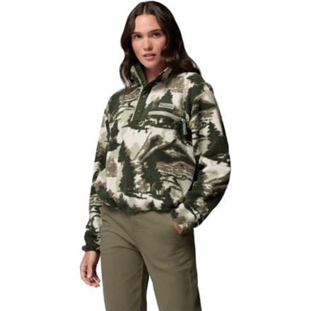 Helvetia II Cropped Half-Snap Fleece Pullover - Women's - Stone Green/Frost Day - S thumbnail 2