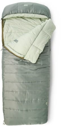 Siesta Hooded 20 Sleeping Bag - Stone Green - Long Wide - Image 1