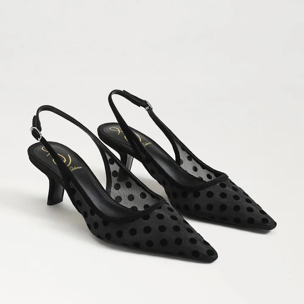 Sam Edelman Bianka Slingback Pump Black Mesh - Image 1