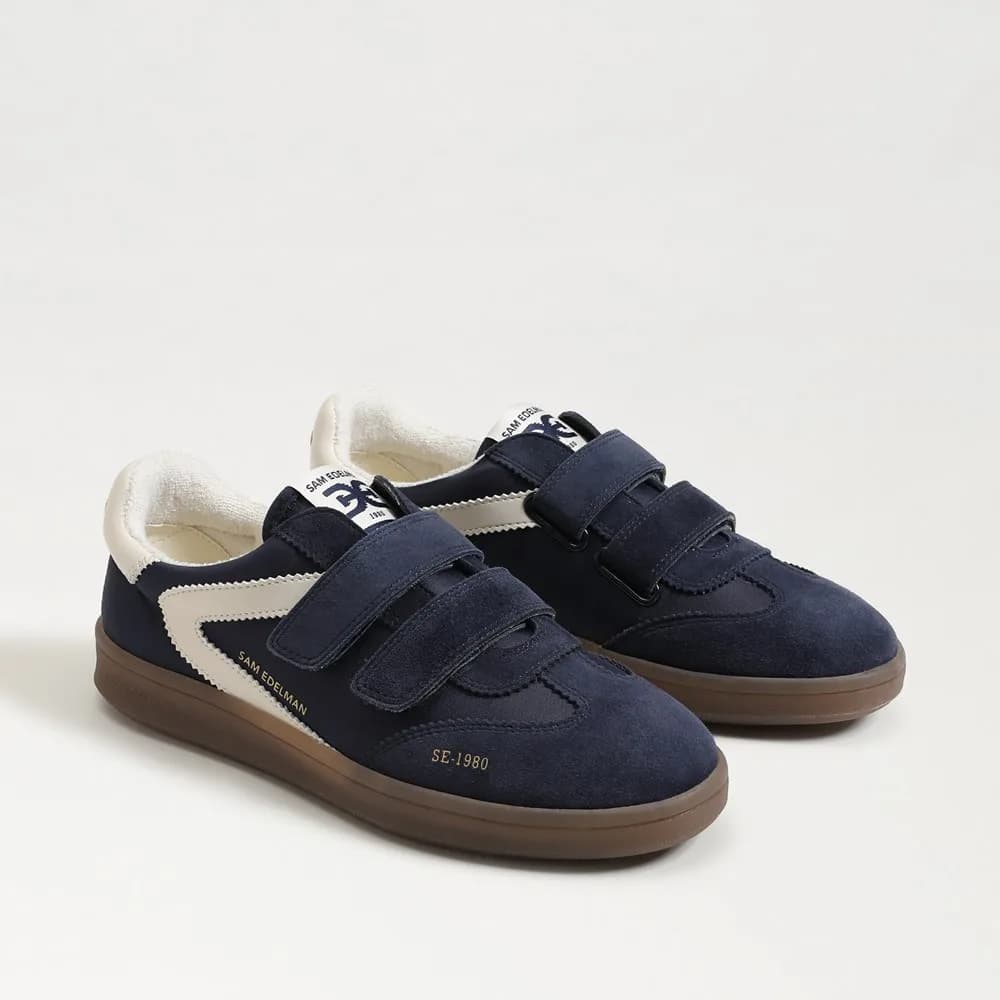 Sam Edelman Talia Velcro Sneaker Midnight Blue Mesh/Suede - Image 1