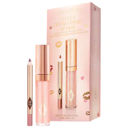 Mini Glossy Pink Lip Gloss + Lip Liner Set - Fresh Pink - Image 1