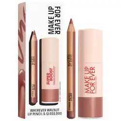Mini Artist Color Pencil Lip Liner & Full Size Super Boost Lip Gloss Kit - Wherever Walnut - Image 1