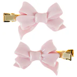Mane x Love Shack Fancy Pink Bow Hair Clips - Image 1