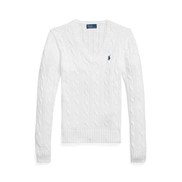 Polo Ralph Lauren Women's Cable-Knit V-neck Jumper - Image 1