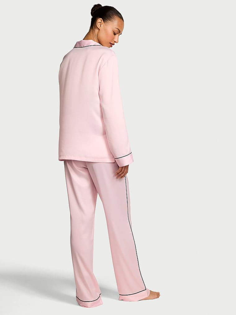 Glazed Satin Long Pajama Set thumbnail 3