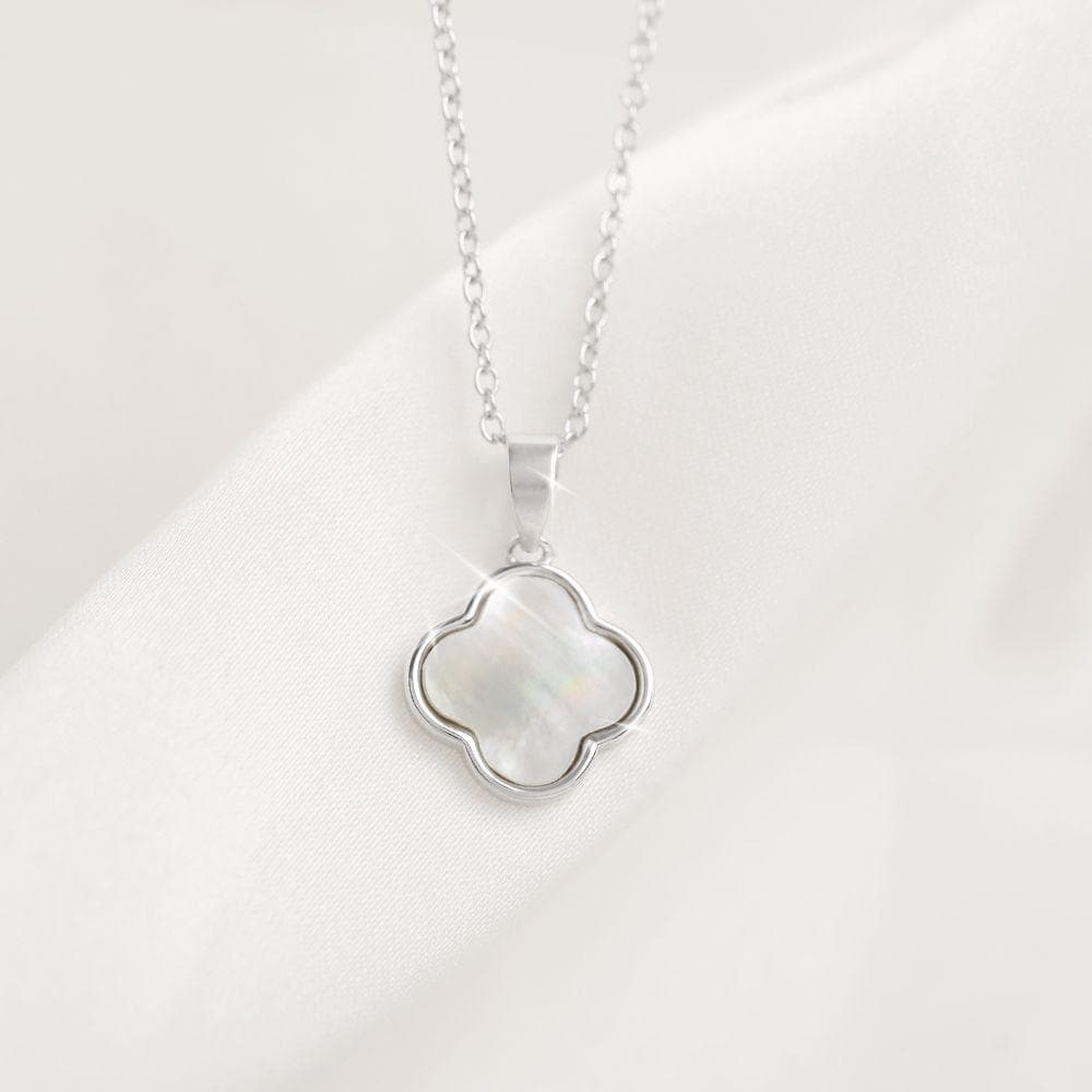 Mother Of Pearl 4 Leaf Clover Necklace thumbnail 2