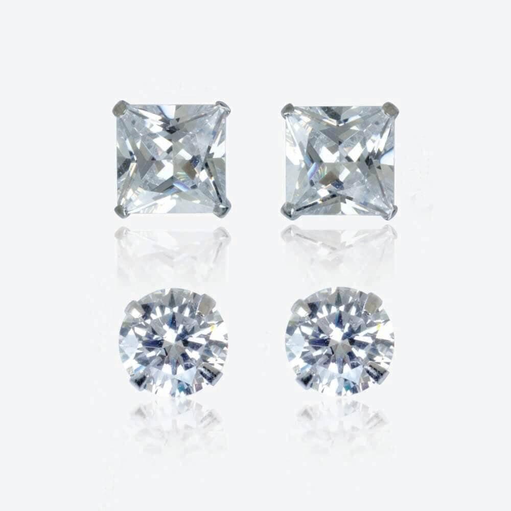 Silver Earrings Set of 2 Pairs - Image 1
