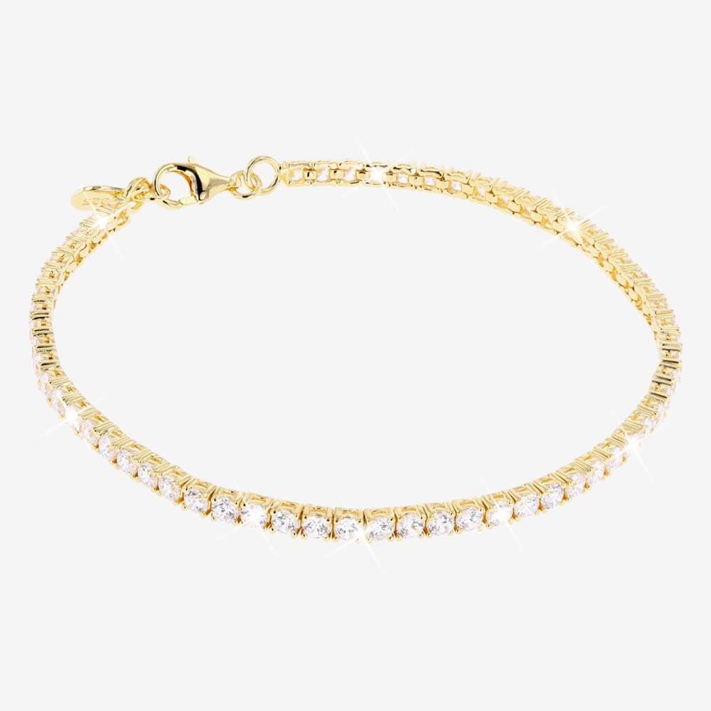 18ct Gold Vermeil On Silver Tennis Bracelet 2.5mm - Image 1