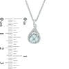 Aquamarine and Lab-Created White Sapphire Twisted Teardrop Pendant and Drop Earrings Set in Sterling Silver thumbnail 13