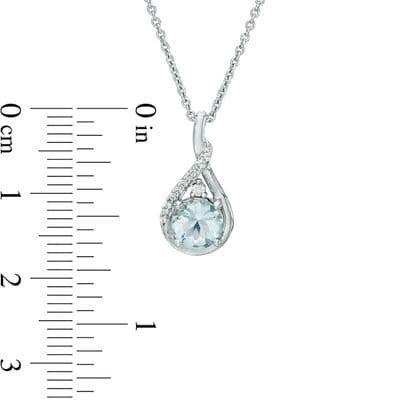 Aquamarine and Lab-Created White Sapphire Twisted Teardrop Pendant and Drop Earrings Set in Sterling Silver thumbnail 14