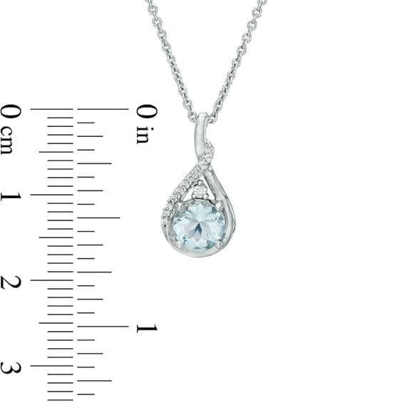 Aquamarine and Lab-Created White Sapphire Twisted Teardrop Pendant and Drop Earrings Set in Sterling Silver thumbnail 12