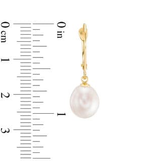 8.0-9.0mm Baroque Freshwater Cultured Pearl Drop Earrings in 14K Gold thumbnail 10