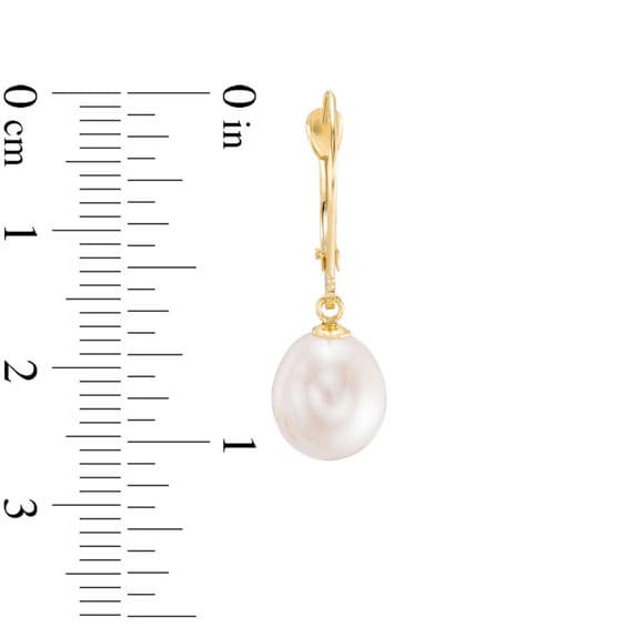 8.0-9.0mm Baroque Freshwater Cultured Pearl Drop Earrings in 14K Gold thumbnail 7