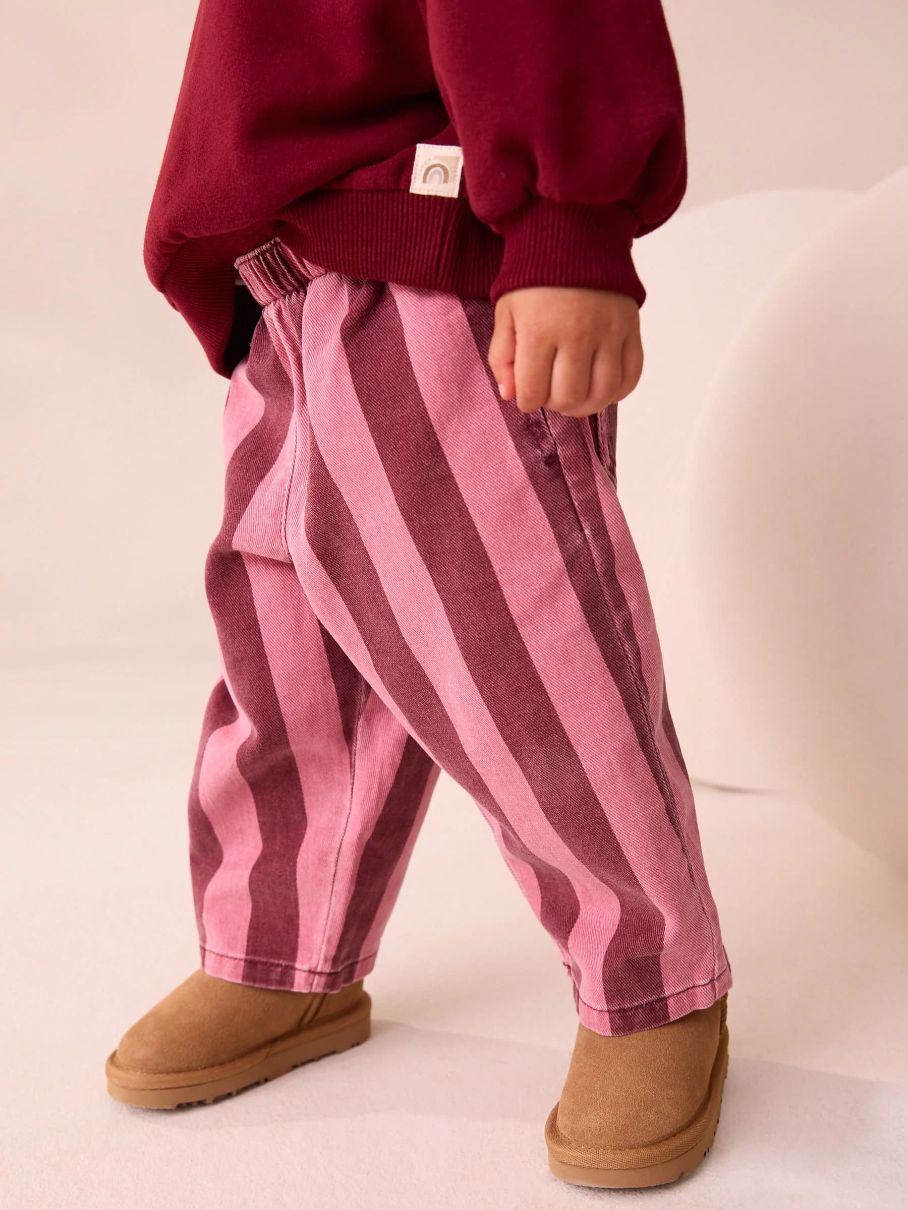 Berry Pink Stripe Trousers (3mths-7yrs) - Image 1
