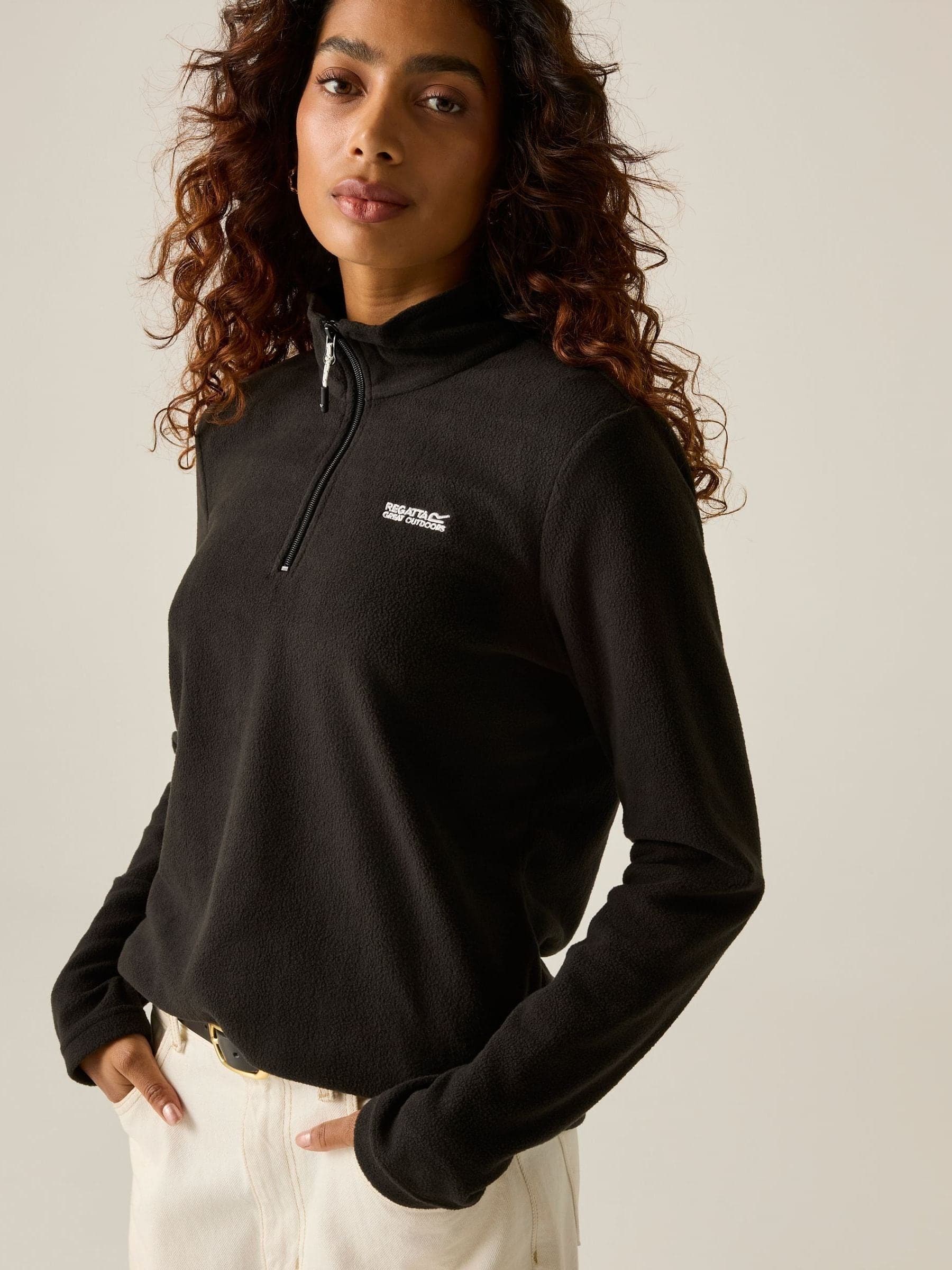 Regatta Black Sweethart Zip Neck Fleece - Image 1