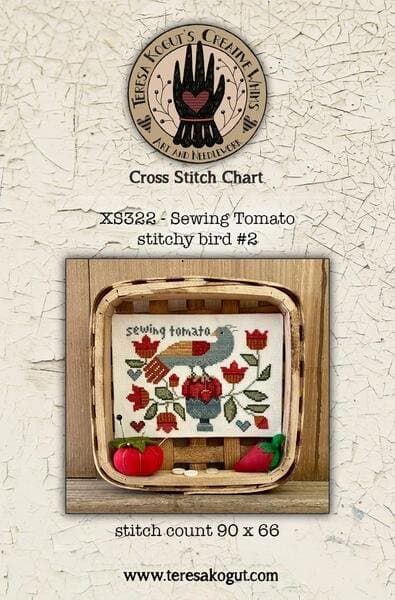 Sewing Tomato Stitchy Bird #2 - Cross Stitch Pattern - Image 1