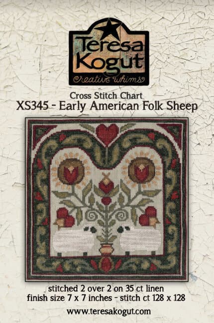 Early American Folk Sheep - Cross Stitch Pattern - Image 1