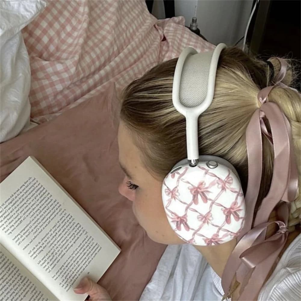 INS Korean Cute Pink Bow Ballet Shoes Protective Soft Cover For Apple Airpods Max Wireless Headphone Shockproof Earphone Case - AliExpress 44 - Image 1