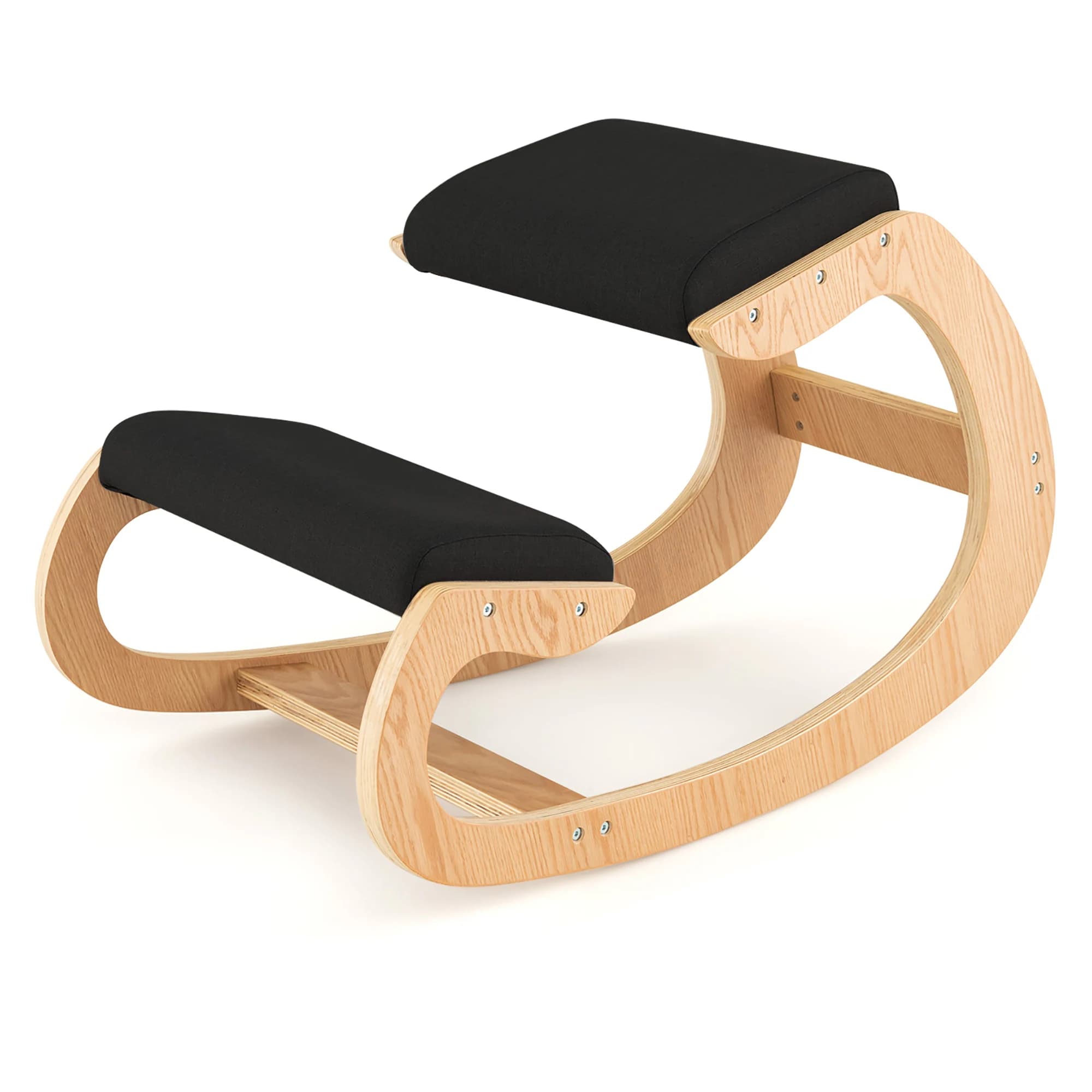Ergonomic Kneeling Chair Wooden Rocking Chair w/ Cushion Knee Support - Image 1
