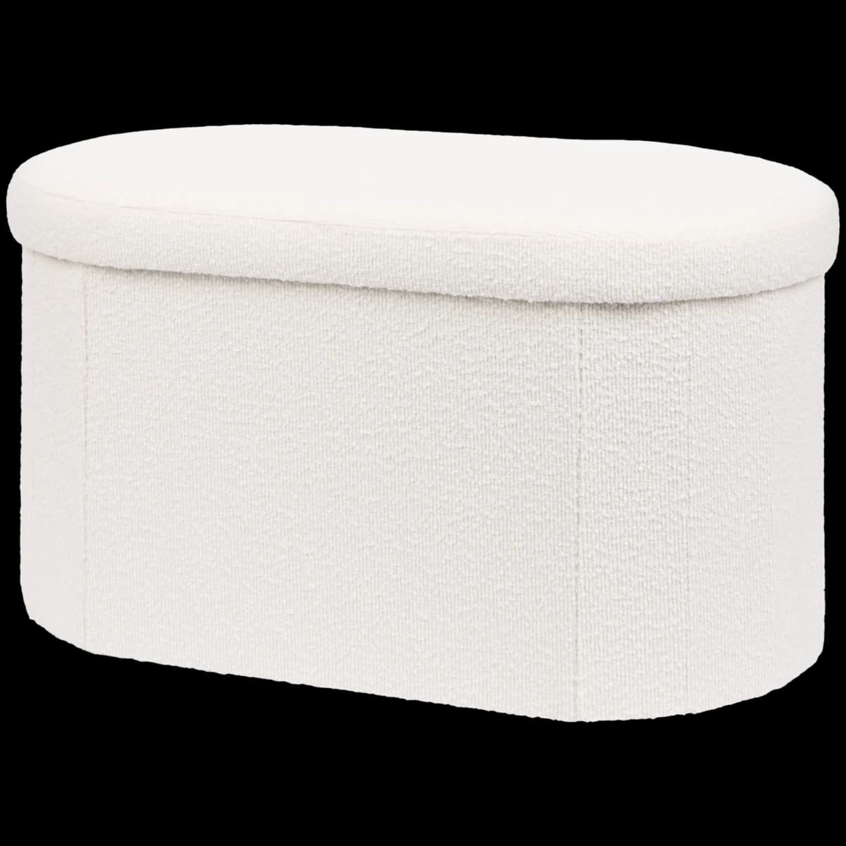 Pouf de rangement en teddy - Image 1