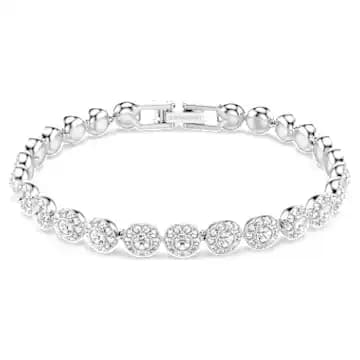 Una Angelic bracelet, Round cut, Small, White, Rhodium plated - Image 1