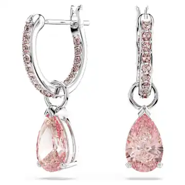 Attract Drop-Ohrhänger, Tropfenschliff, Rosa, Rhodiniert - Image 1