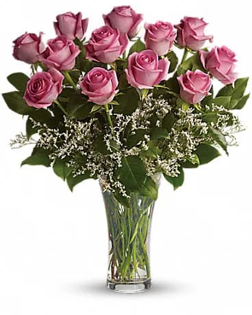 Make Me Blush - Dozen Long Stemmed Pink Roses - Image 1