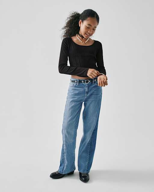 Girls Wide Leg Jeans