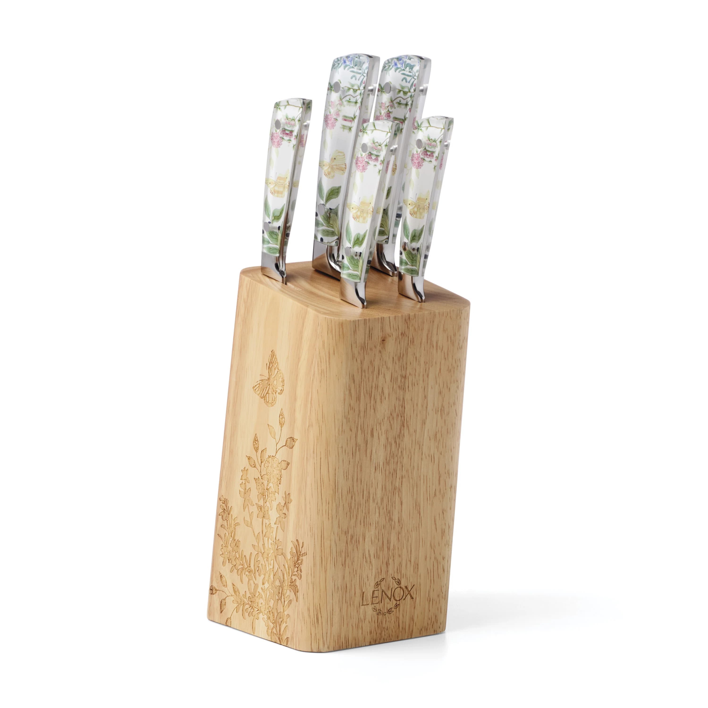 Butterfly Meadow Herbs 6-Piece Cutlery Block Set - Image 1
