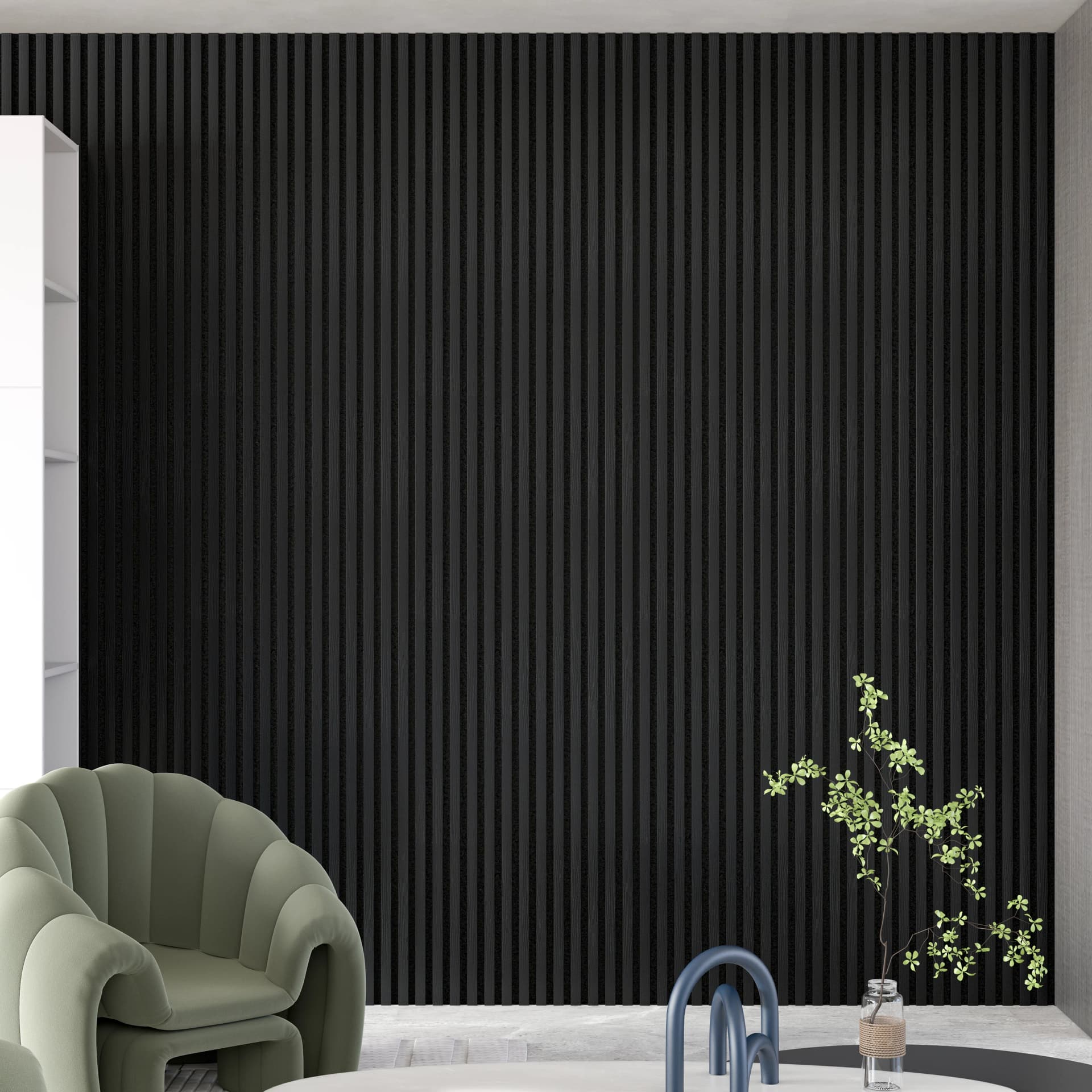 24" x 45" 3D Acoustic Wood Wall Paneling, Decorative Soundproof Panels for Walls and Ceilings, 3D Slat Wood Wall Panels - Image 1