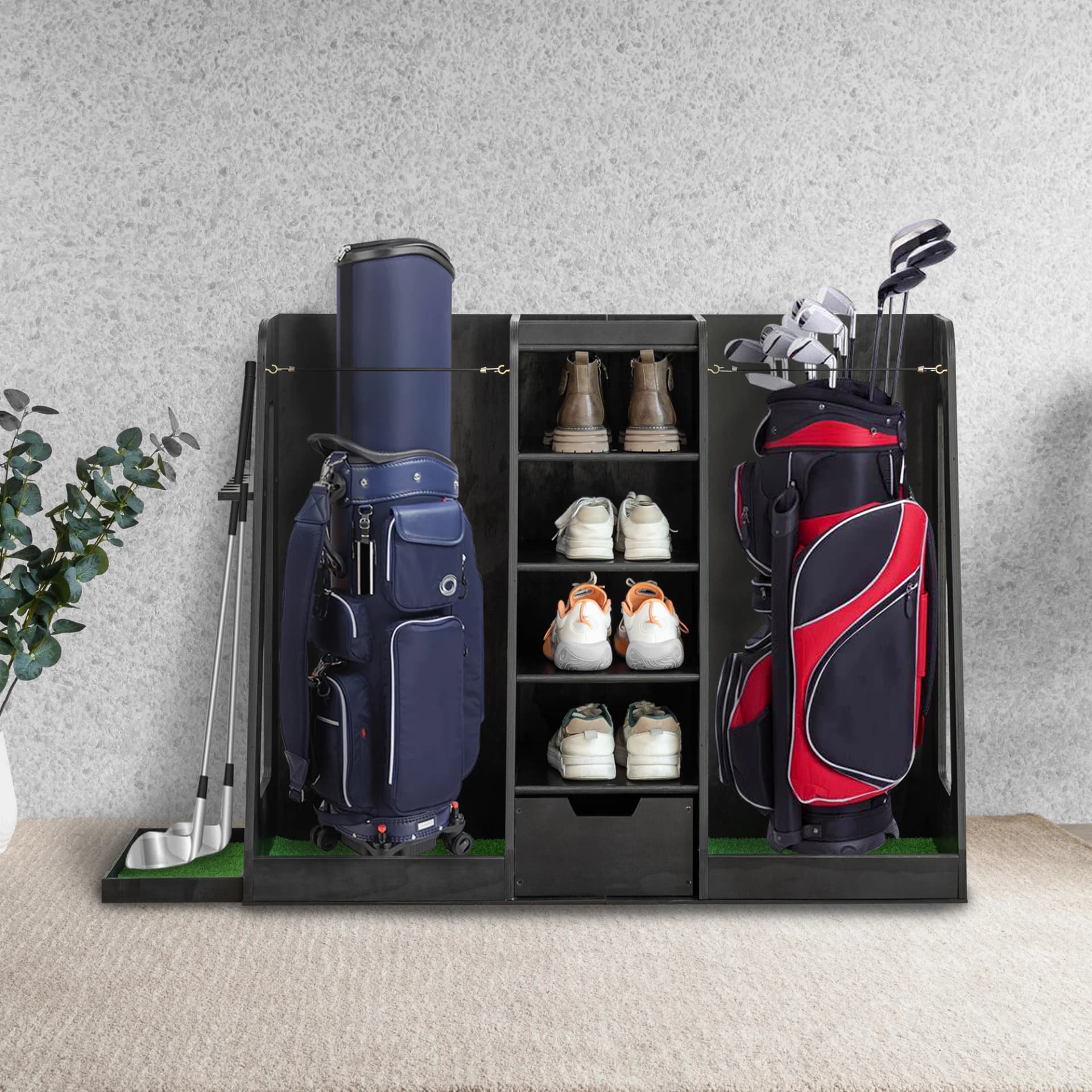 Latitude Run® Golf Organizer Premium Wooden Golf Bag Organizer and Storage Rack | Wayfair - Image 1