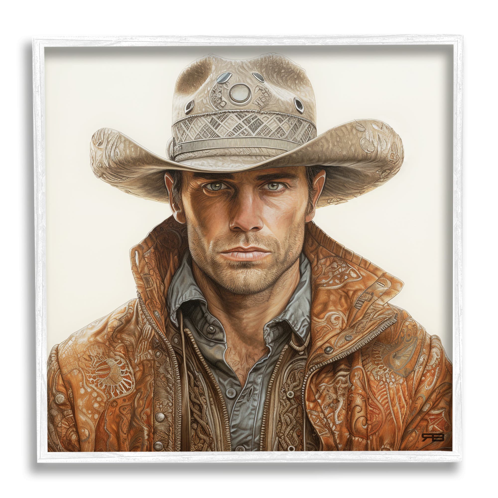 Western Cowboy Portrait Canvas Print by Stupell Industries