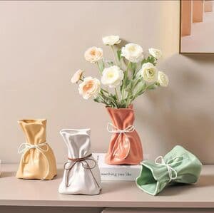 Ceramic Paper Bag Vase - Image 1