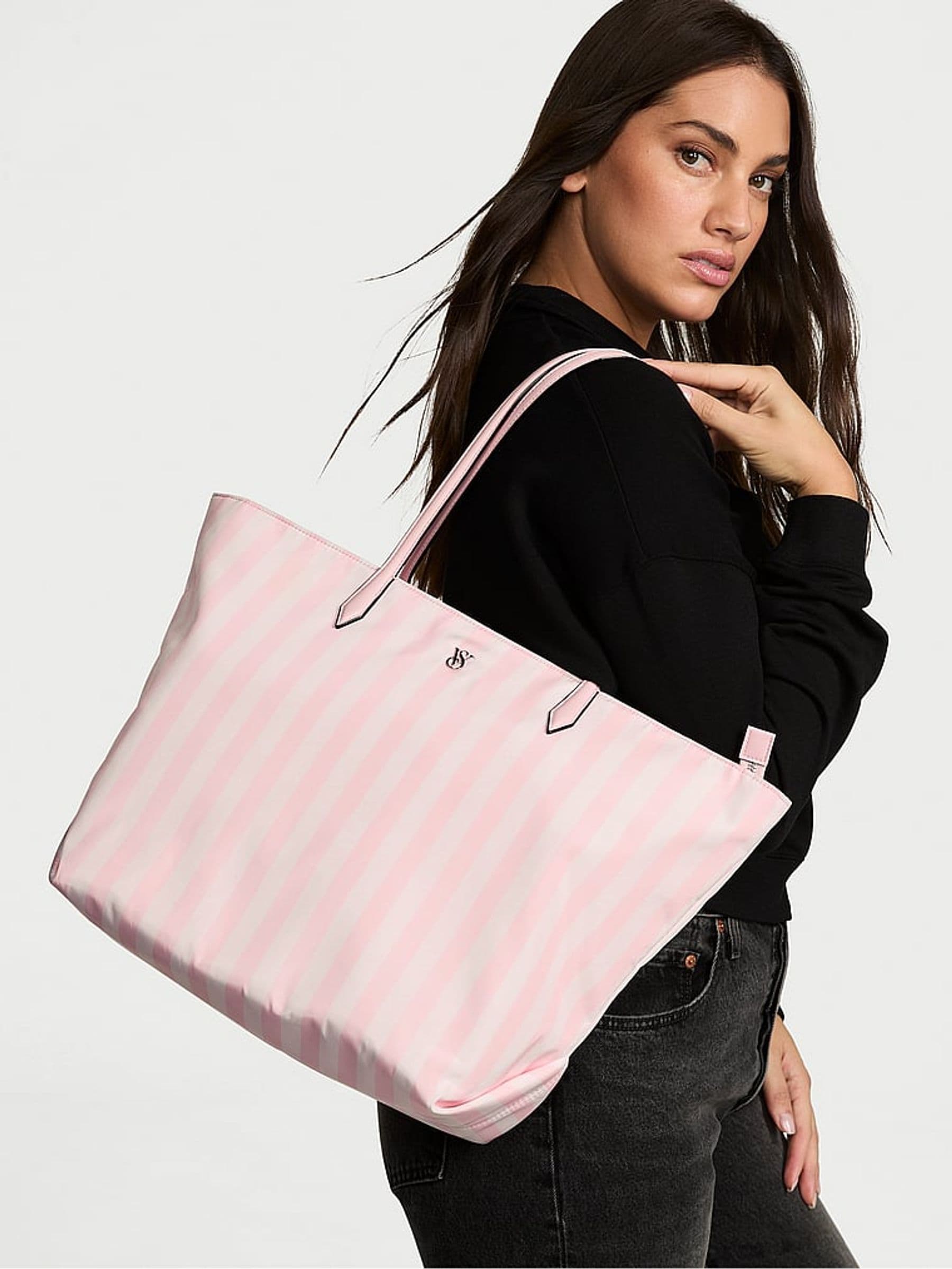 Iconic Stripe Pink Tote Bag - Image 1