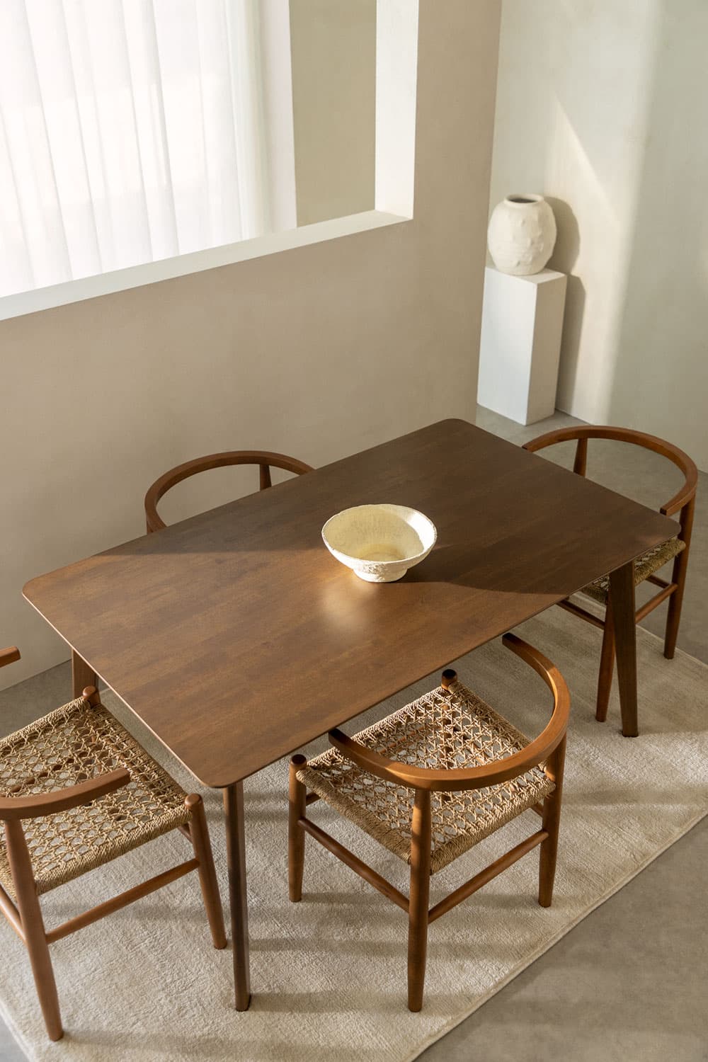 Table de Salle à Manger Rectangulaire en Bois (150x90 cm) Kerhen - Image 1