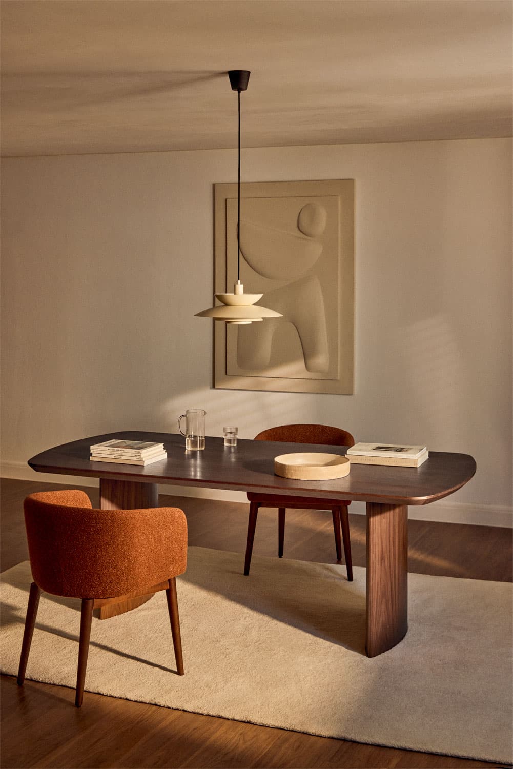 Table à manger rectangulaire 200x100 cm en MDF touareg - Image 1