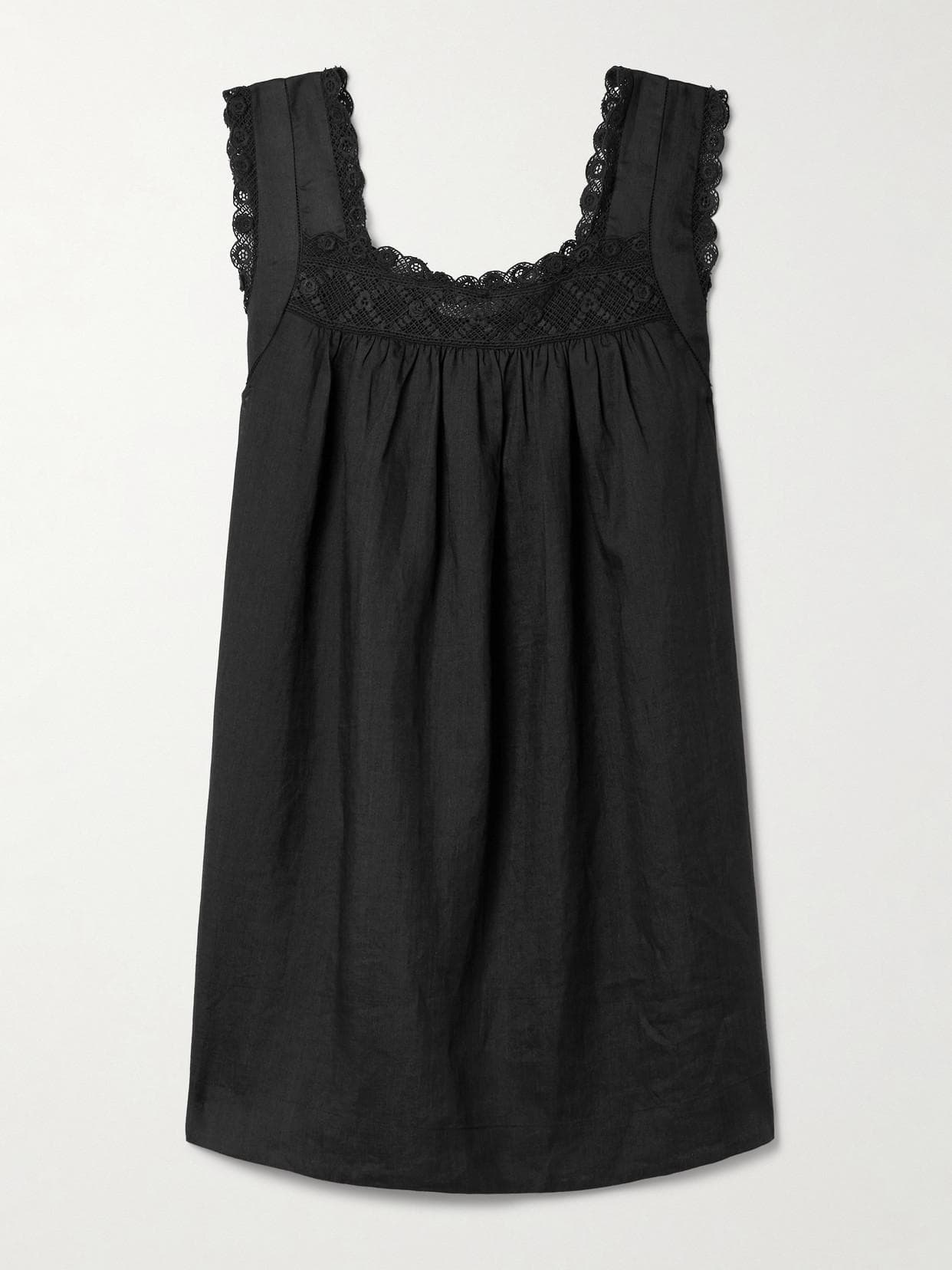 Almadia Crochet-Trimmed Mini Dress