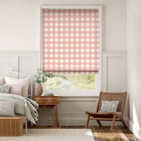 Hudson Gingham Blush Roman Blind - Image 1