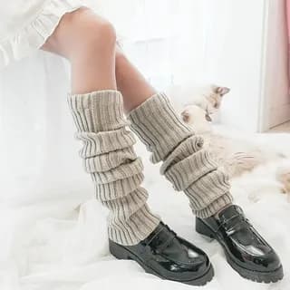 Ribbed Knit Leg Warmers - Image 1