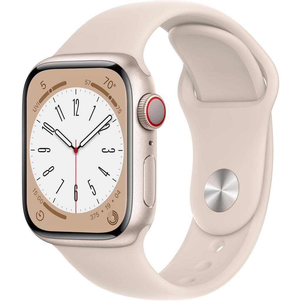 Apple Watch Series 8 (2022) GPS + Cellular 41 mm - Aluminium Starlight - Sport band Starlight - Image 1